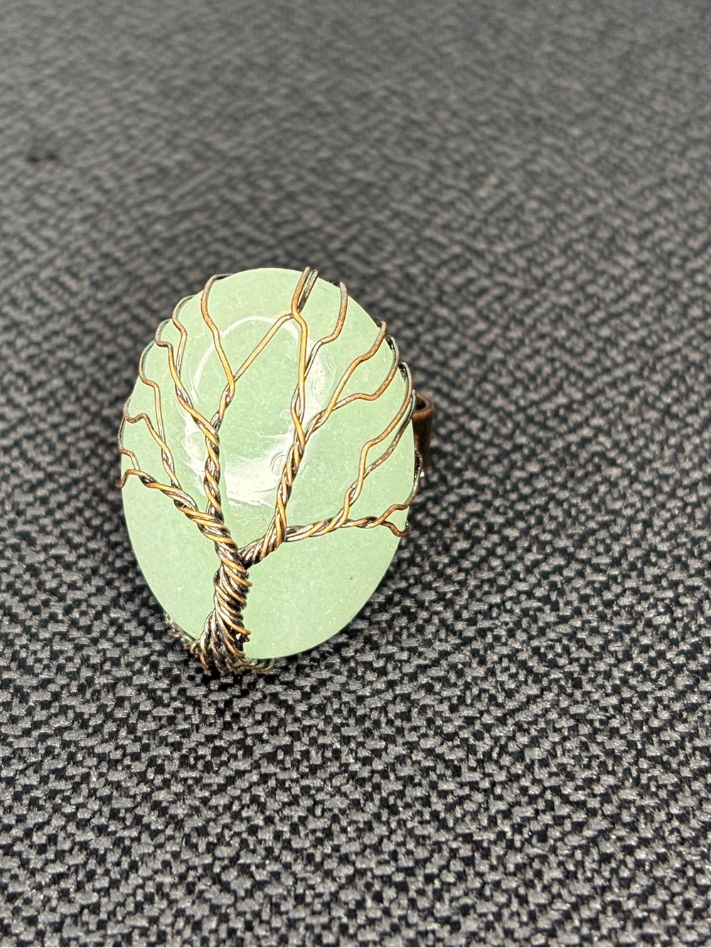 Handcrafted Green Tree of Life Ring - Picture 9 of 9